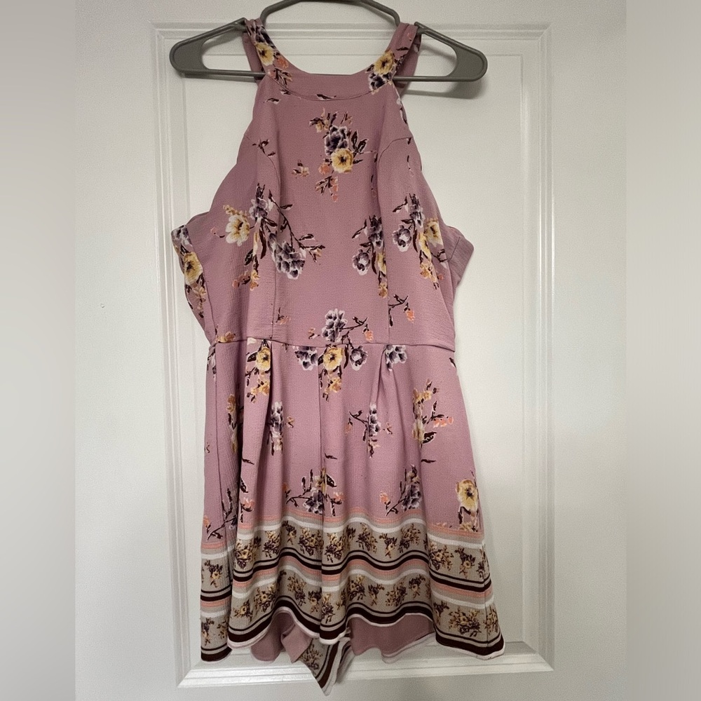 Pink Floral Romper